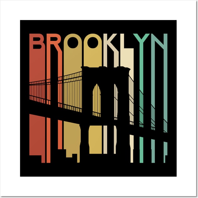 Brooklyn Bridge New York Retro Vintage Urban Architecure Bayridge Wall Art by Shirtsurf